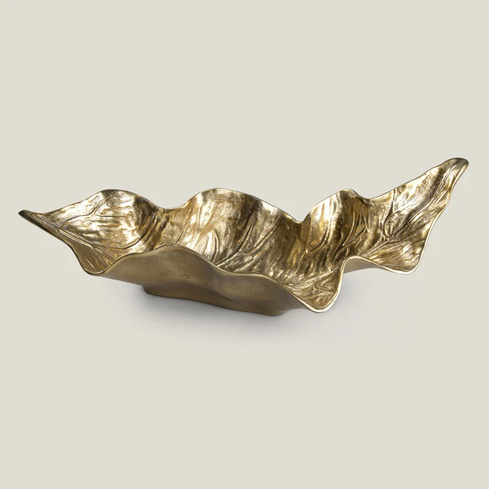 Folium Gold Metal Decor Platter