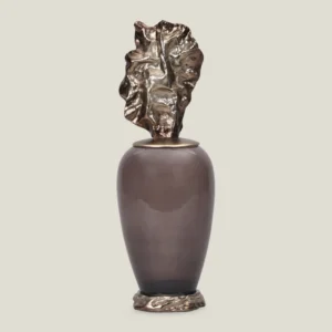 Eternity Brown & Gold Metal & Glass Decor Jar Large