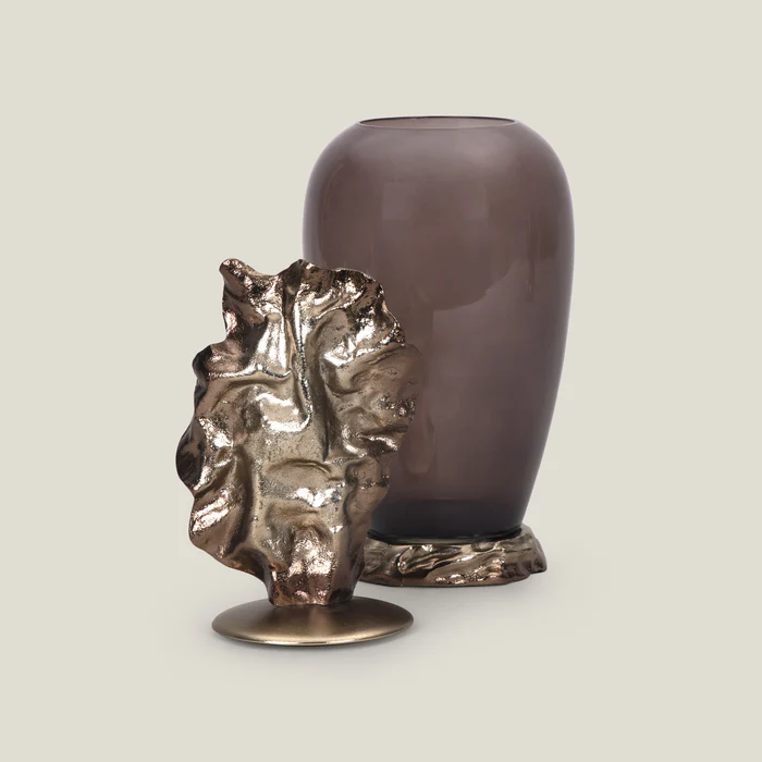 Eternity Brown & Gold Metal & Glass Decor Jar Large - Image 5