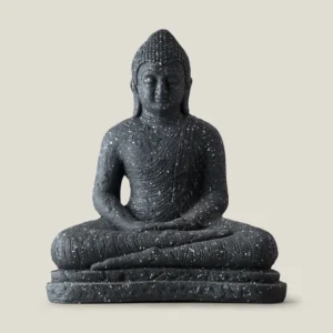 Meditating Buddha Black Resin Sculpture