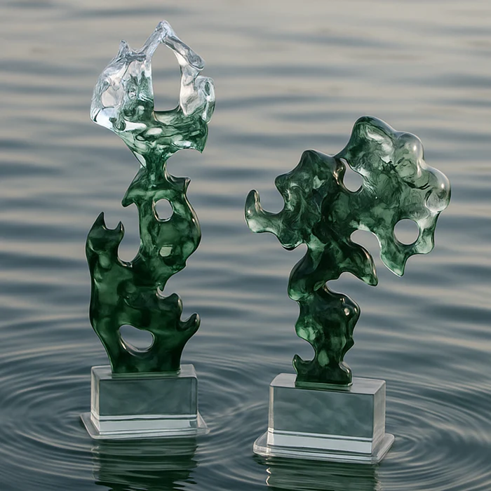 Cascade Green Resin Decor Small - Image 2