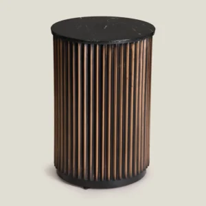 Prado Black Gold Marble & Metal Side Table