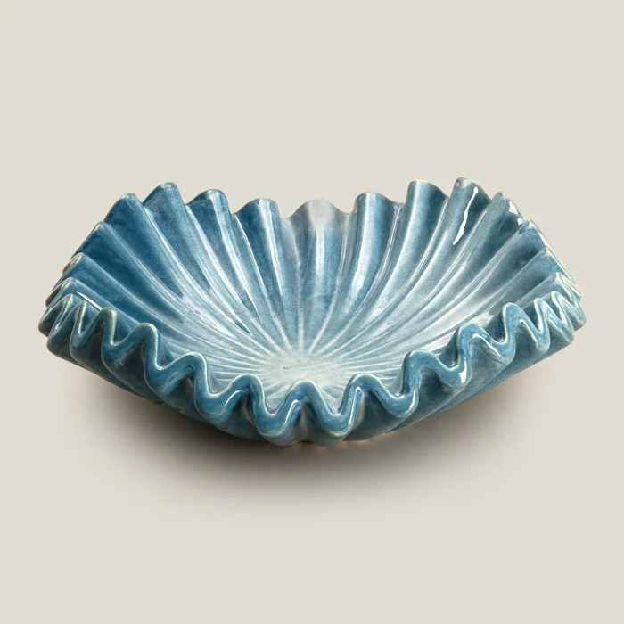 Tidal Blue Porcelain Decor Platter - Image 3