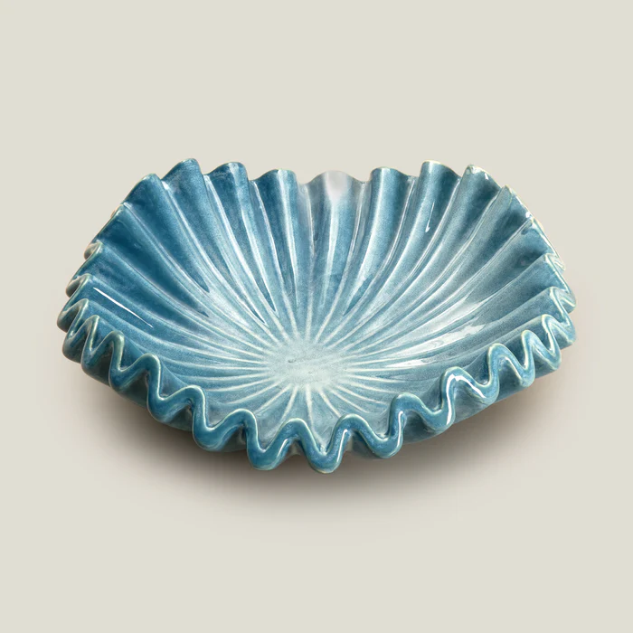 Tidal Blue Porcelain Decor Platter - Image 4