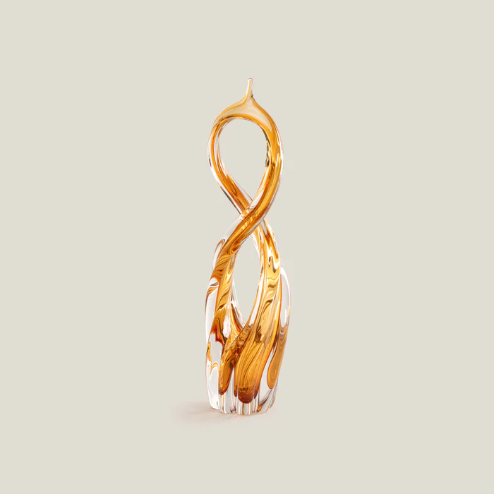 Infinity Amber Glass Decor Small