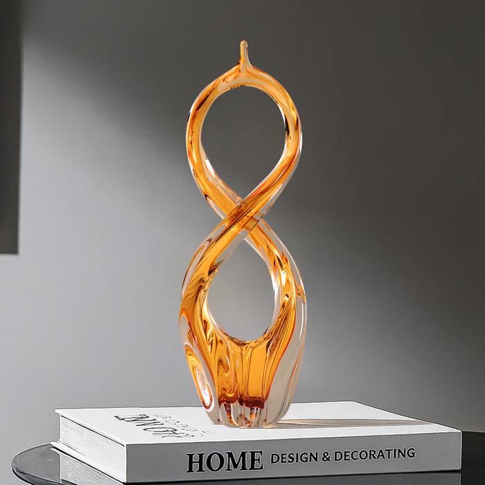 Infinity Amber Glass Decor Small - Image 3