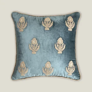 Eden Blue Emb. Cushion Cover