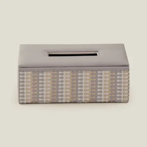 Eclair Grey & Gold Faux Leather Tissue Box