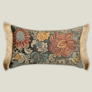 Evelyn Dark Green Emb. Velvet Cushion Cover