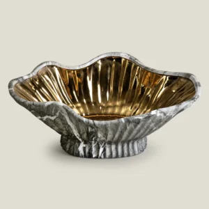 Marbella Grey & Gold Ceramic Decor Bowl