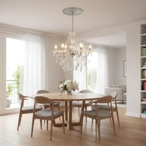 Averly 6-Light Crystal Chandelier - Silver