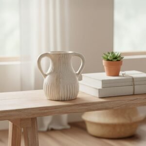Binx Rustic Terracotta Vase - White