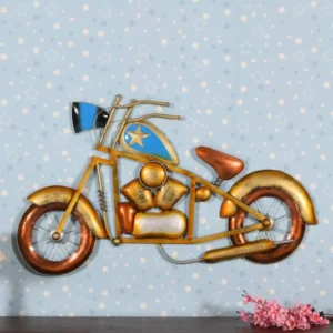 Blue Metal Big Wall Hanging Bike Showpiece