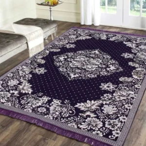 Purple Persian Chenille 4 ft x 6 ft Machine-Made Carpe
