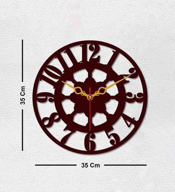 Classic Style Black Wood MDF Wall Clock - Image 3