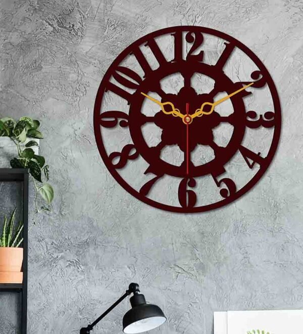 Classic Style Black Wood MDF Wall Clock
