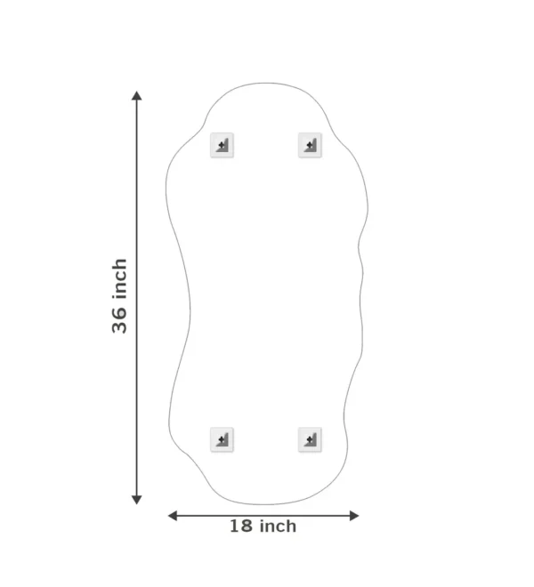 Frameless Rectangular Blob Beveled Wall Mirror - Image 2
