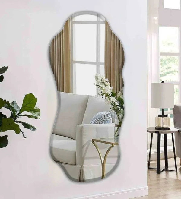 Frameless Rectangular Blob Beveled Wall Mirror