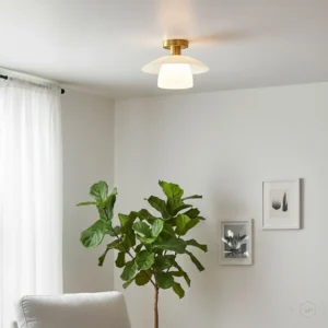 Halo Glass Semi-Flush Mount Ceiling Light