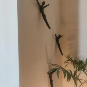 Man Upside Down Black Aluminium Set of 2 Hanging Wall Art