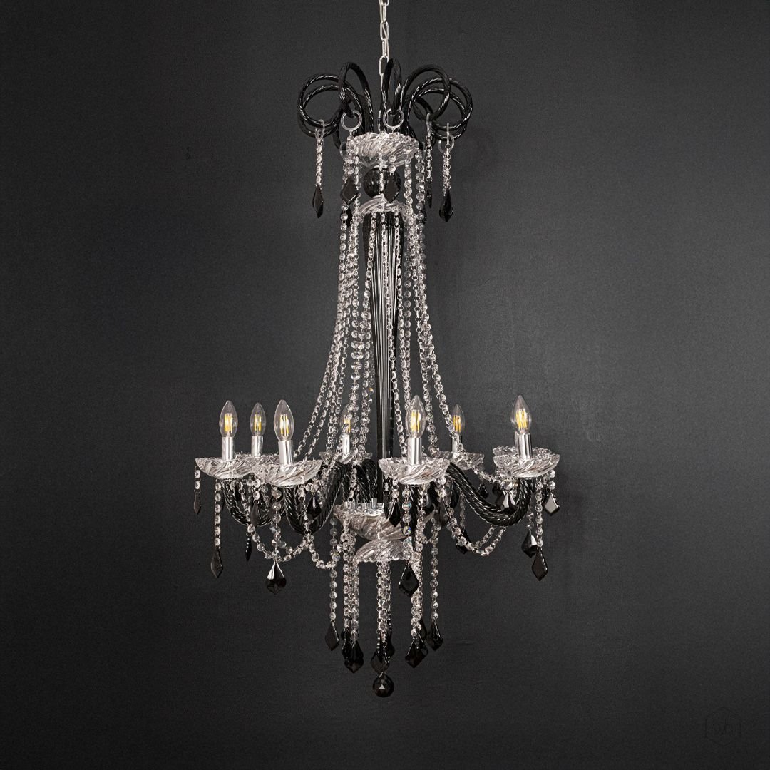 Noir Royal Crystal Chandelier - Black - Image 5