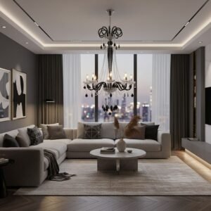 Noir Royal Crystal Chandelier - Black