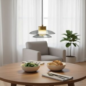 Tiered Disc Glass Hanging Light - Chrome